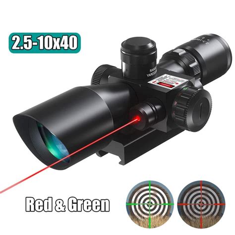 2.5-10x40 Tactical Scope Red Green Illuminated Optics Reflex Sight With ...