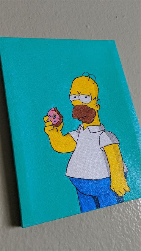Acrylic Homer Simpson Painting Canvas | Etsy