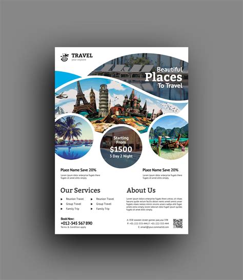 Travel Agency Flyer Template 6 Flyer Layout, Business Flyer Templates ...