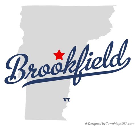 Map of Brookfield, VT, Vermont