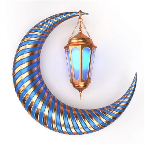 Crescent Moon Clipart Hd PNG, 3d Illustration Of Ramadan Arabic Gold Design Vintage Lantern ...