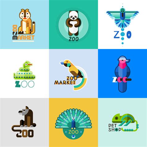 Zoo Logo Set 463270 Vector Art at Vecteezy