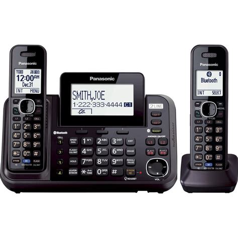 Buy Panasonic2-Line Cordless Phone System with 2 Handsets - Answering Machine, Link2Cell, 3-Way ...