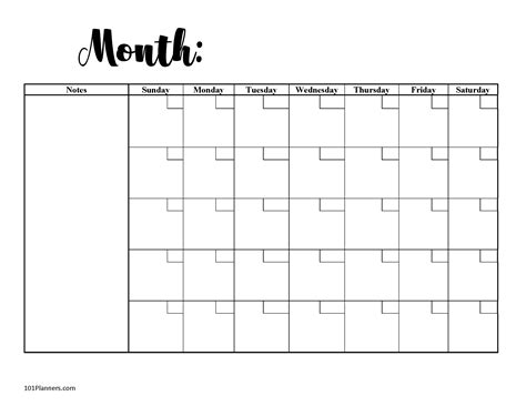 FREE Blank Calendar Templates | Word, Excel, PDF for any month