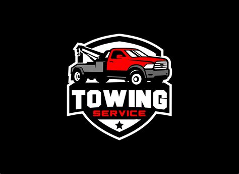 Towing service logo vector for transportation company. Heavy equipment template vector ...