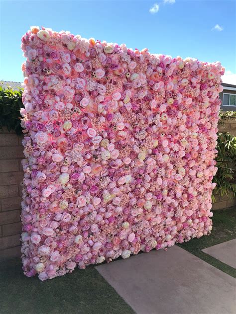 Blush Pink Flower Wall Backdrop | Flower wall backdrop, Flower wall, Wall backdrops