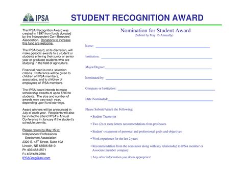 Student Recognition Award | Templates at allbusinesstemplates.com