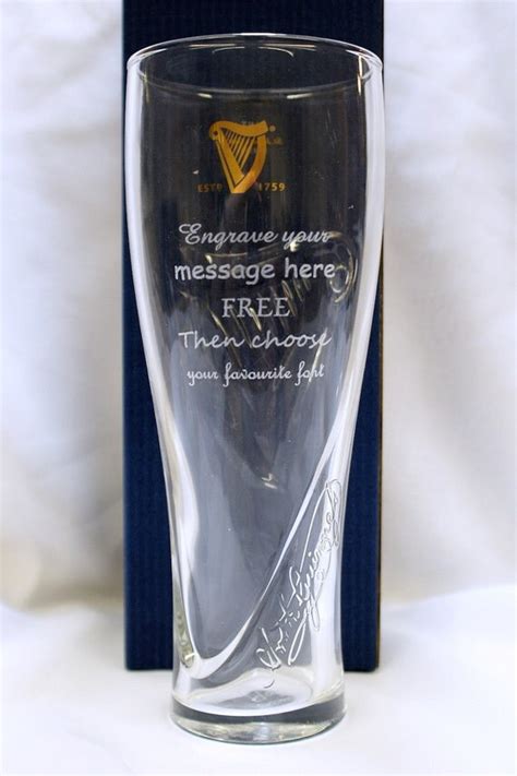 Engraved/Personalised Guinness Pint Glass - Ideal Gift For Birthday/Wedding/Best Man/Dad/Fathers ...