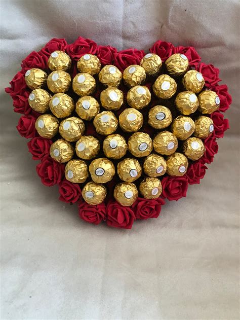 Ferrero Rocher Chocolate Heart Roses Cadeau Cadeau Anniversaire Engagement de mariage - Etsy France