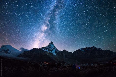 Night Landscape With Sky Full Of Stars In The Mountains | Stocksy United