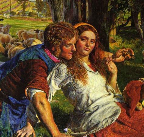 Pre Raphaelite Influenced Art: William Holman Hunt - The Hireling Shepherd 1851 detail