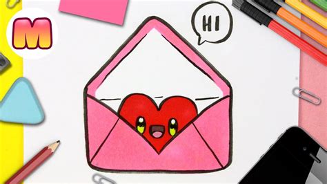 COMO DIBUJAR UNA CARTA DE AMOR KAWAII - Dibujos kawaii faciles - Aprender a dibujar kawaii - YouTube