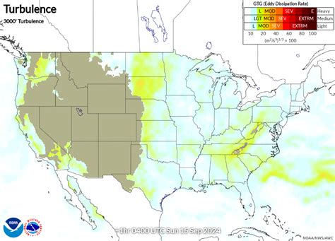 Maximum Turbulence Potential - 1 hr - Turbulence Forecast