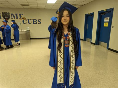 Native students wear heritage on robes during 2023 Anderson graduation