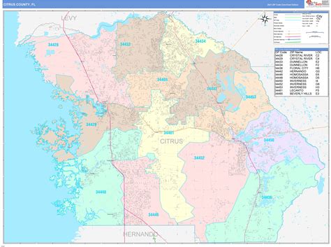 Citrus County, FL Wall Map Color Cast Style by MarketMAPS - MapSales