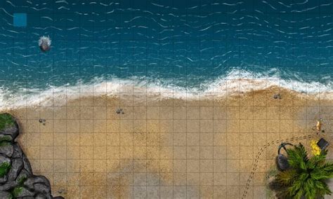 BEACH BATTLEMAP GRID 25x15 by ArtsbyJapao on DeviantArt | Fantasy world map, Dungeon maps ...