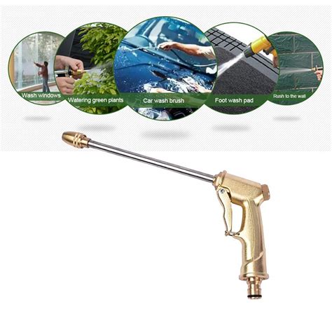 Buy Laduup Water jet high pressure cleaning, water spray gun brass nozzle garden hose pipe lawn ...