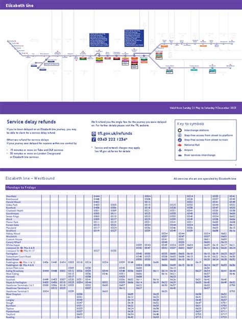 Elizabeth Line Timetable May 2023 | PDF | Public Transport | London