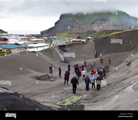 Students touring Eldfell Volcano, Heimaey, Westman Islands, Iceland Stock Photo: 48075799 - Alamy