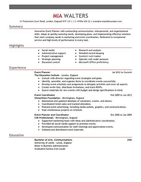 Best Event Planner Resume Example | LiveCareer