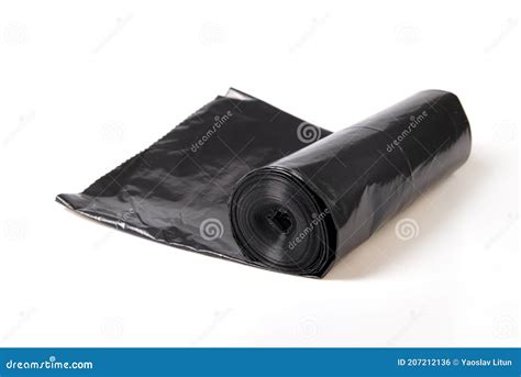 Roll of Black Plastic Polyethylene Sheeting Isolated on White Stock Photo - Image of close ...