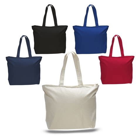 Heavy Canvas Zipper Tote Bag with Long Handles Cheap Totes, Cheap Tote Bags, Canvas Tote Bags ...