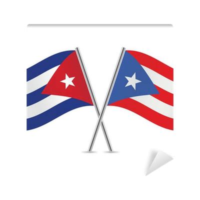 Wall Mural Cuban and Puerto Rican flags. Vector illustration. - PIXERS.NET.AU