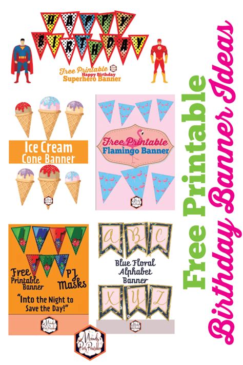 Free Printable Birthday Banner Ideas | Mandy's Party Printables