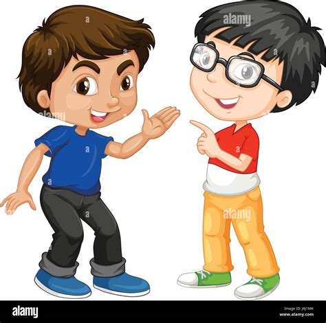 Two boy characters with happy face illustration Stock Vector Image & Art - Alamy