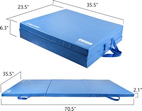 RitFit Upgraded Folding Exercise Mat, 2 Inch Thick Gymnastics Mat 3’x6 ...