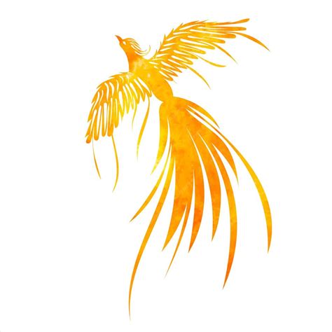 Premium Vector | Phoenix bird watercolor fiery silhouette isolated vector