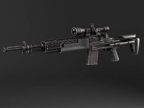 M14 EBR Sniper Rifle - 3D Model by SQUIR