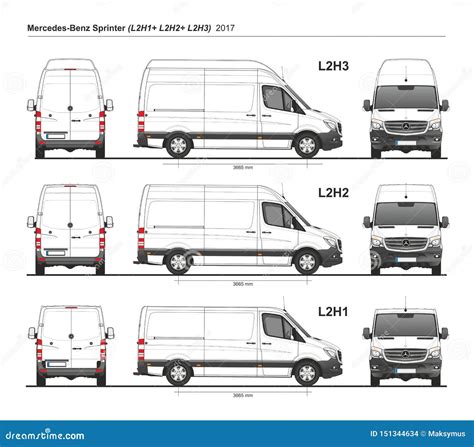 Mercedes Sprinter Cargo Van L2H1 En L2H2 En L2H3 2017 Redactionele Stock Afbeelding ...