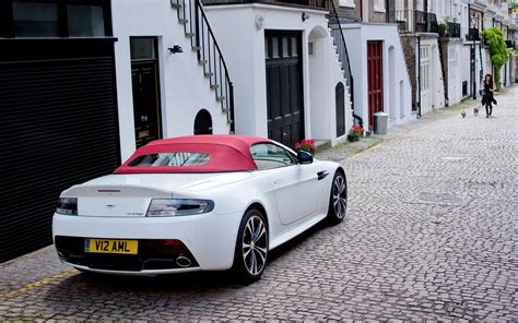 streets, Cars, Houses, Roads, Convertible, White, Cars, Aston, Martin, V12, Vantage, Rs ...