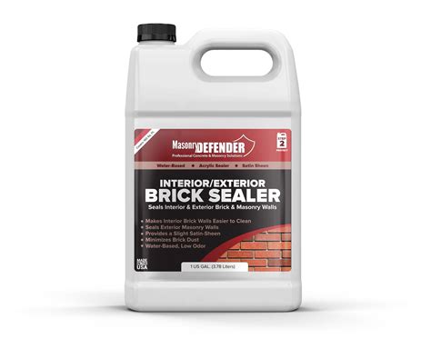 Buy Interior/Exterior Brick Sealer, 1 Gal - Clear, Satin, Acrylic Sealer for Vertical Walls ...