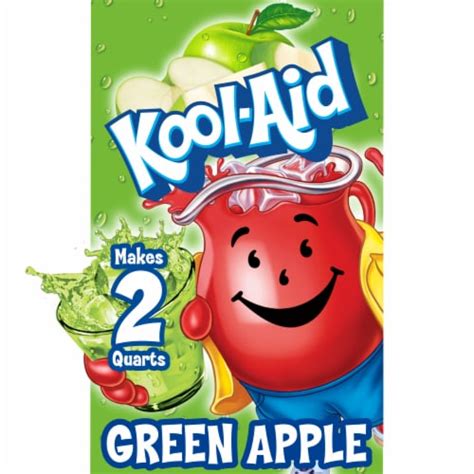 Kool Aid Unsweetened Green Apple Powdered Soft Drink Mix Packet, 0.22 ...