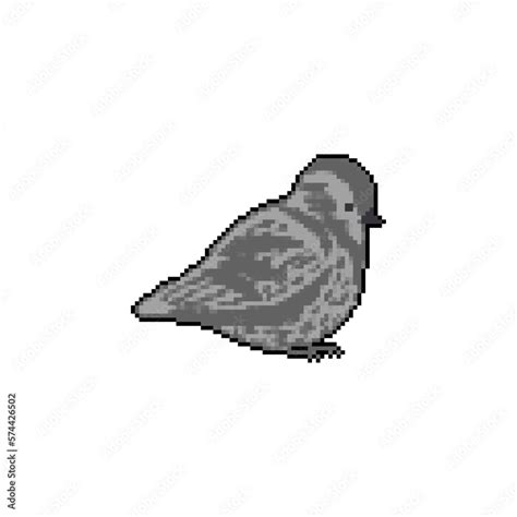 Sparrow pixel art. 8 bit Small bird. Vector illustration. Stock Vector ...