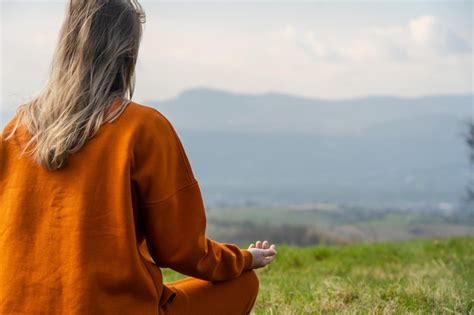 Premium Photo | Young woman do yoga on the mountain meditation