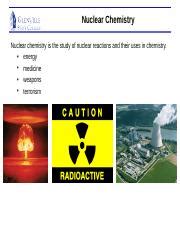 Nuclear Chemistry: Applications and Impact on Daily Life | Course Hero