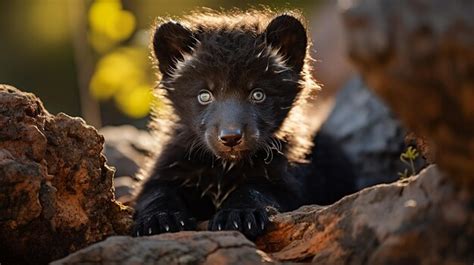 Premium AI Image | A Zorilla Cub Playfully Exploring