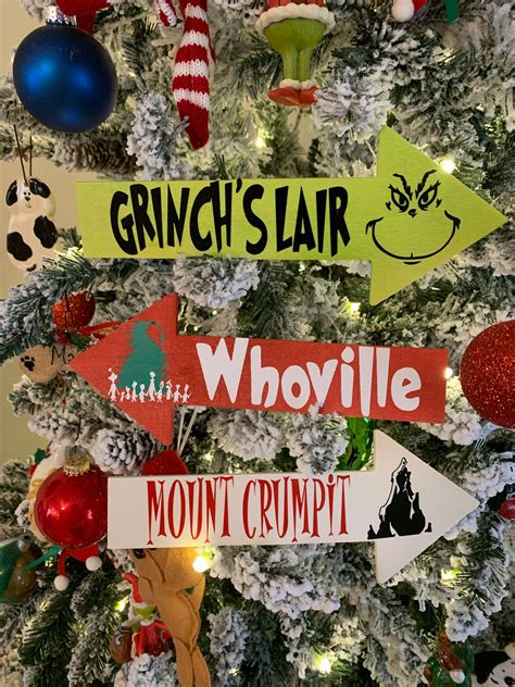 Grinch Directional Sign Grinchs Lair Whoville and - Etsy