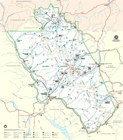 Glacier National Park Trail Map - Glacier National Park • mappery