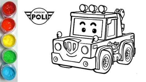 Menggambar dan mewarnai Robocar Poli ( Spooky) | Draw and Color Robocar ...