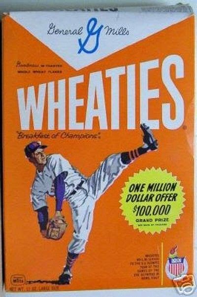 Vintage Rare! 1960 WHEATIES CEREAL BOX (01/05/2007) | Wheaties cereal, Cereal box, Cereal