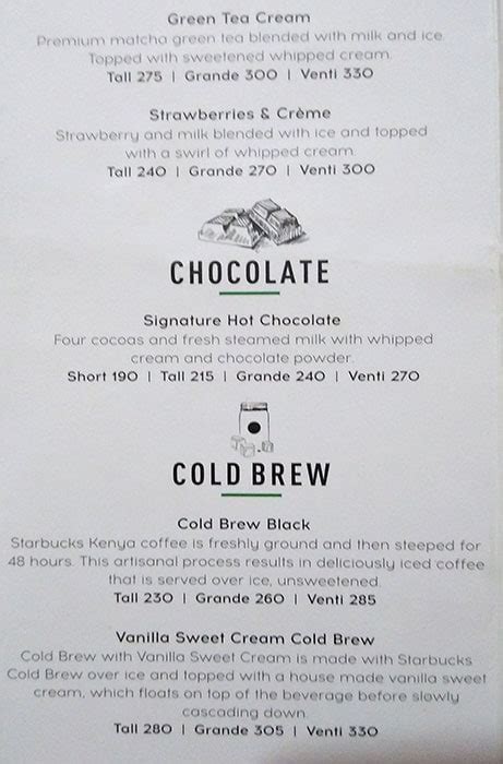 Menu of Starbucks Coffee, Connaught Place (CP), New Delhi - magicpin