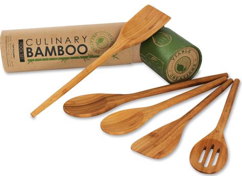 Bamboo Cooking Utensils – Viable Creations Kitchen – Handcrafted Wooden ...