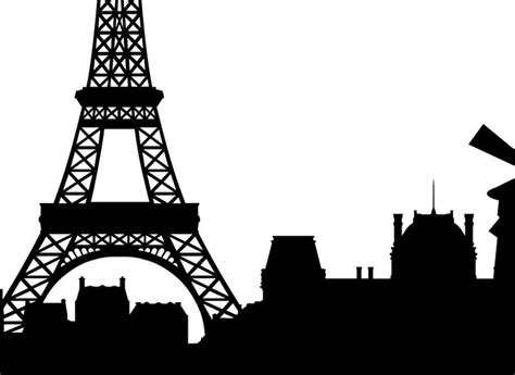 Paris Skyline Silhouette Printable Skyline Paris | Etsy