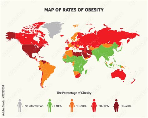 Fototapeta map of rates of obesity #73757054 - Mapa Europy - Fototapety ...