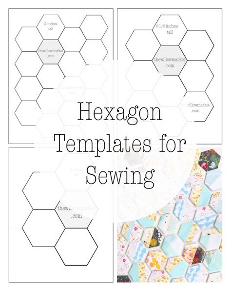 Hexagon Templates for Sewing a Hexie Quilt – 2 Inch, 2 1/2 Inch, and ...