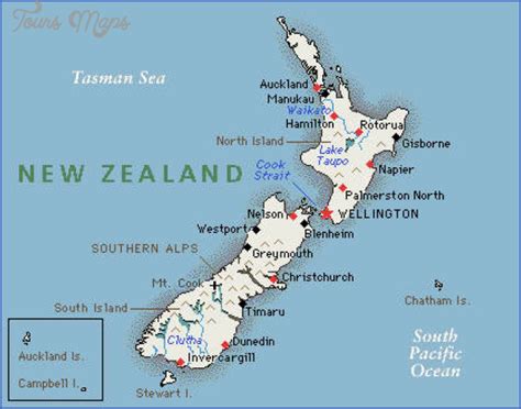 New Zealand Time Zone Map - ToursMaps.com